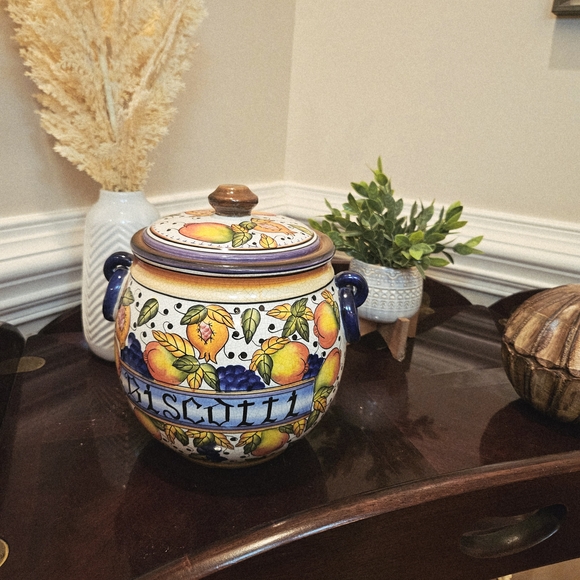 Colorful Ceramic Biscuit Jar - Picture 1 of 4